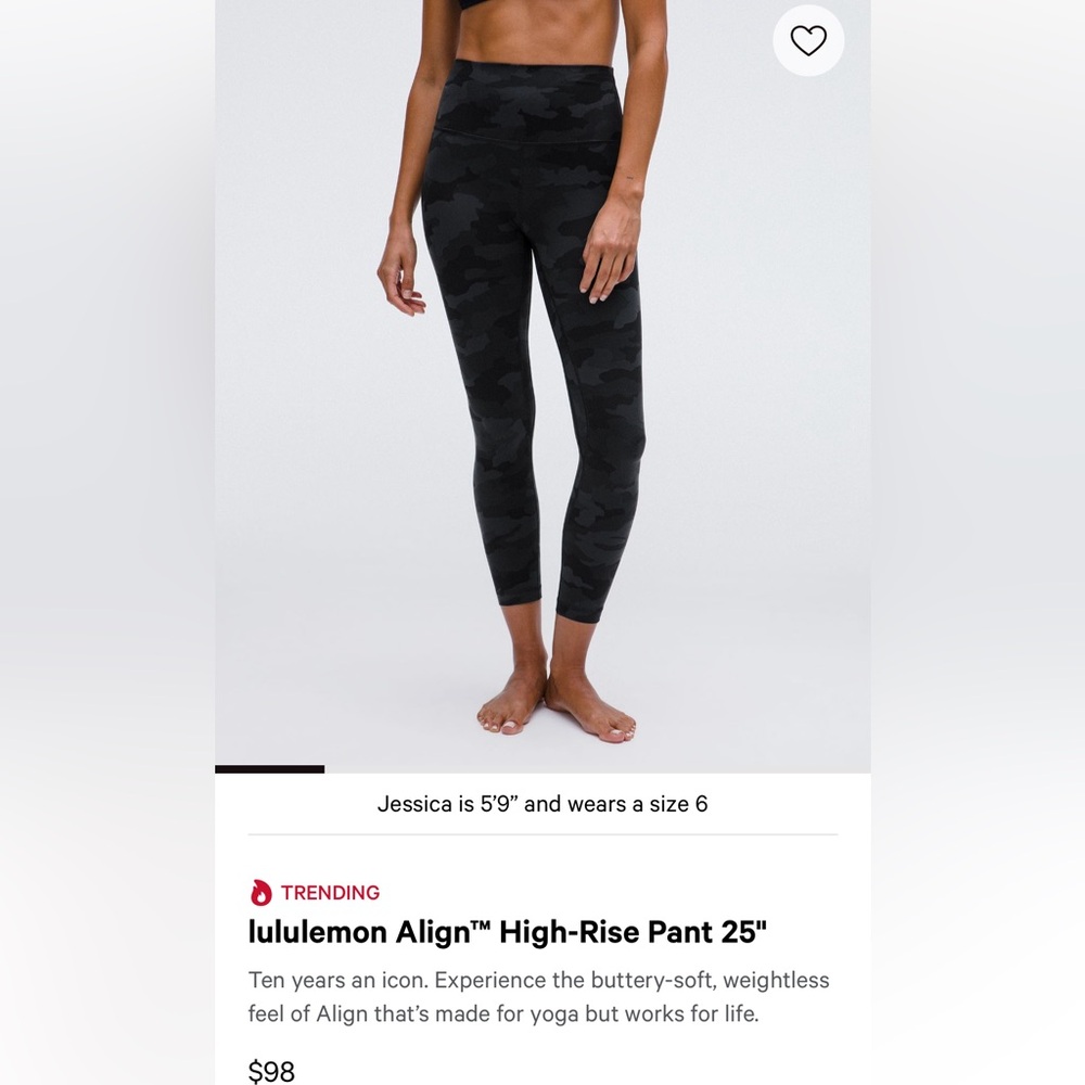 lululemon align high rise pant 25”